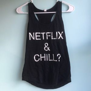 Netflix & chill black tank